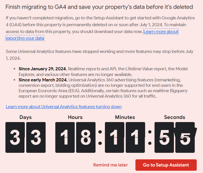 Finish migrating to GA4 and save your property's data before it's deleted